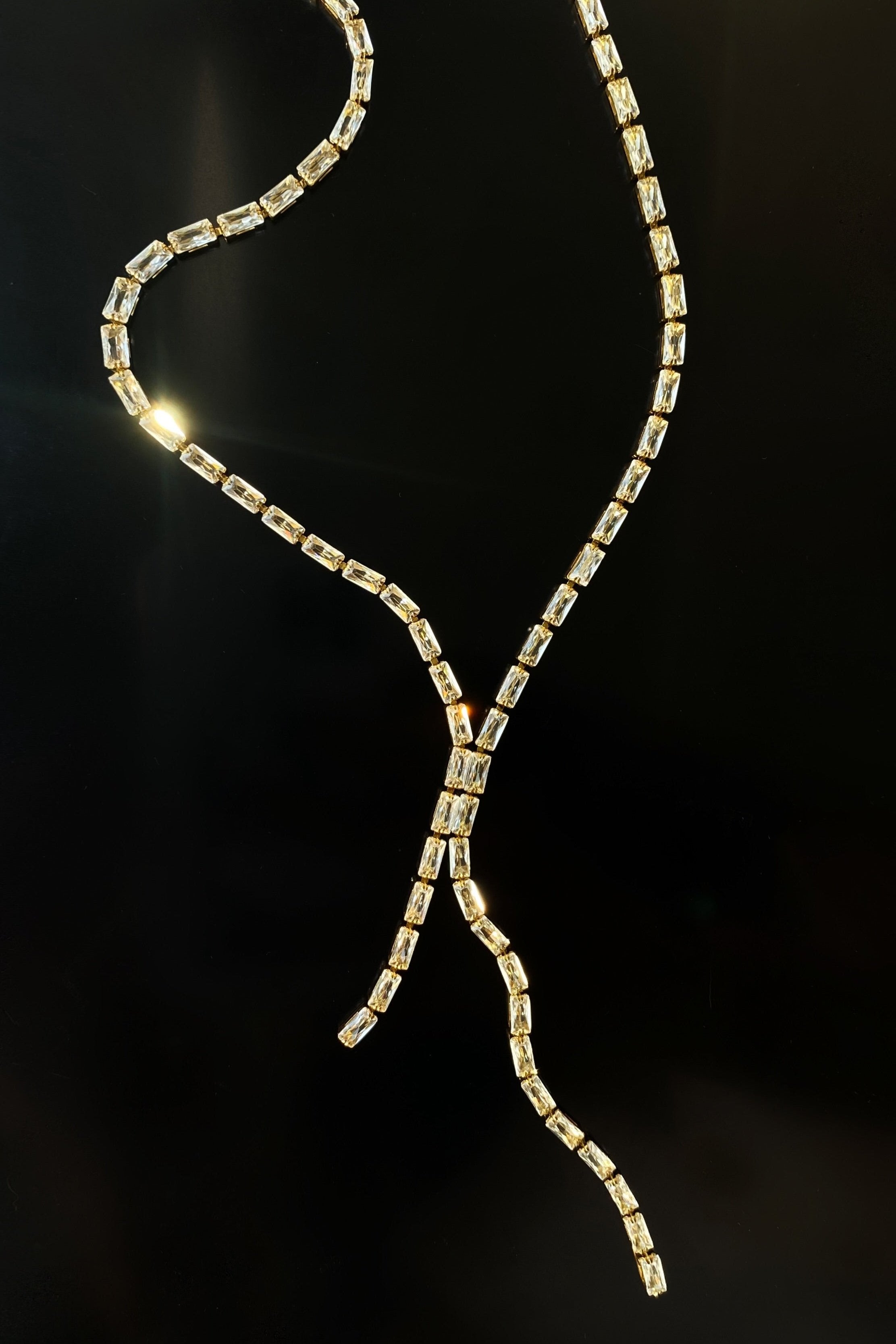 Baguette Diamond Lariat Necklace