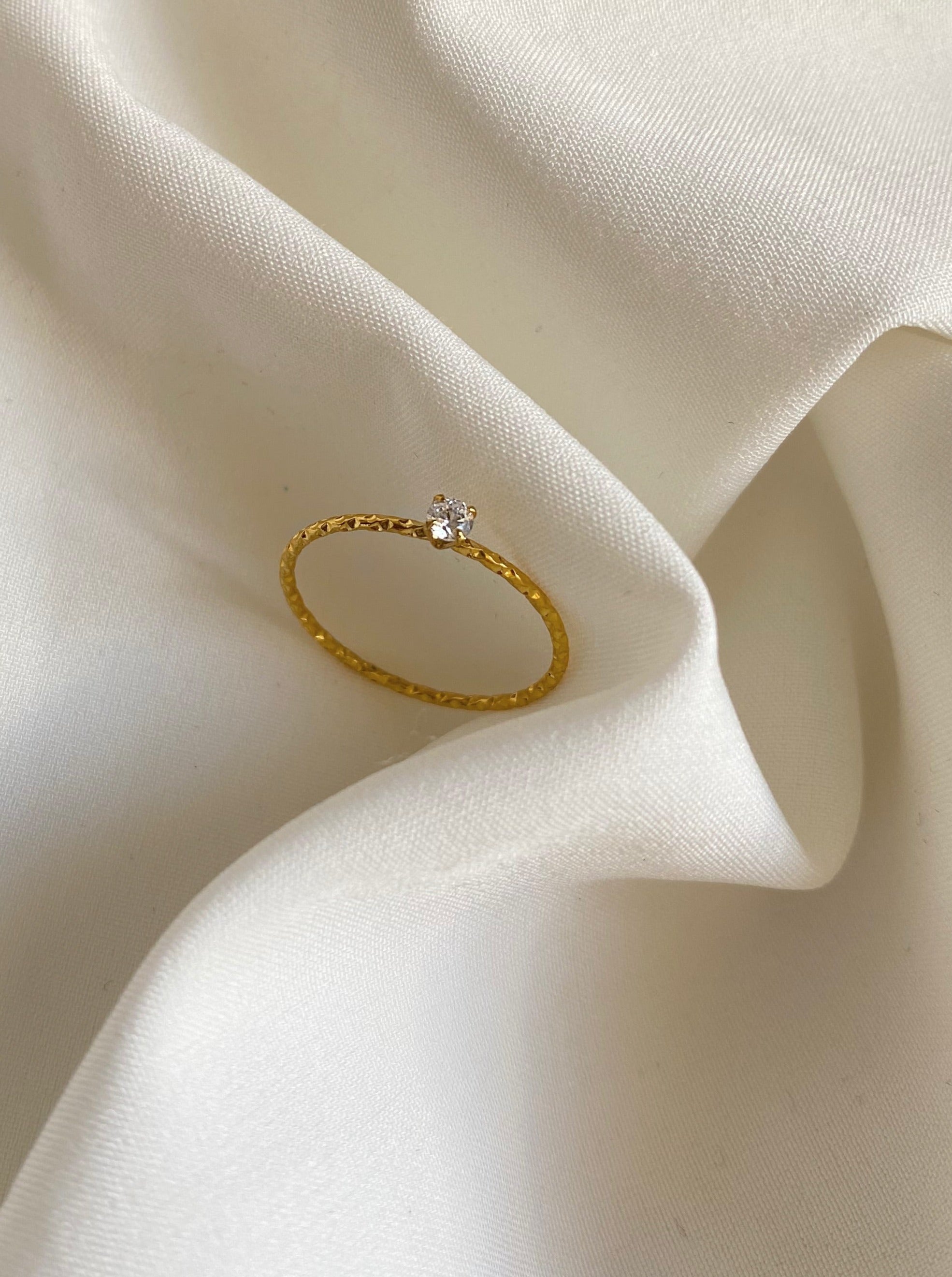 Thin Gold Diamond ring