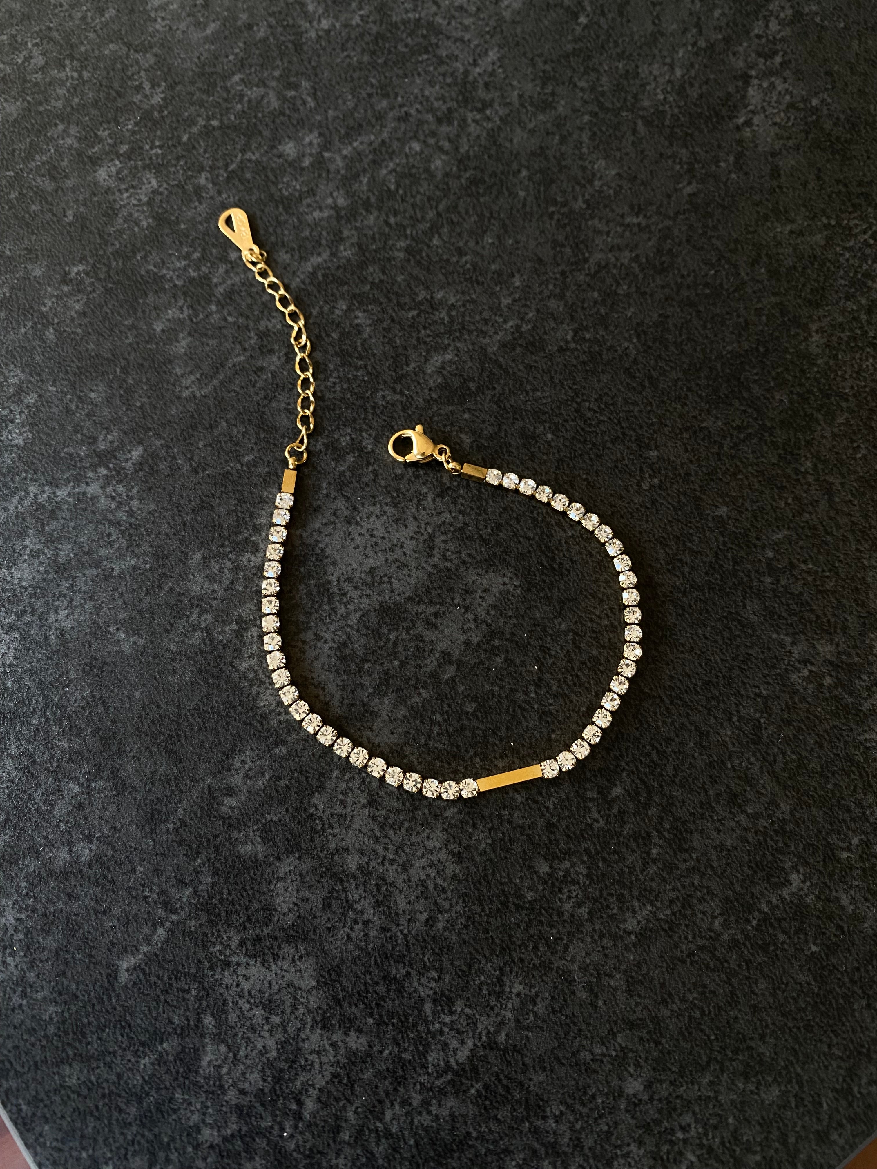 Gold Bar Tennis Bracelet