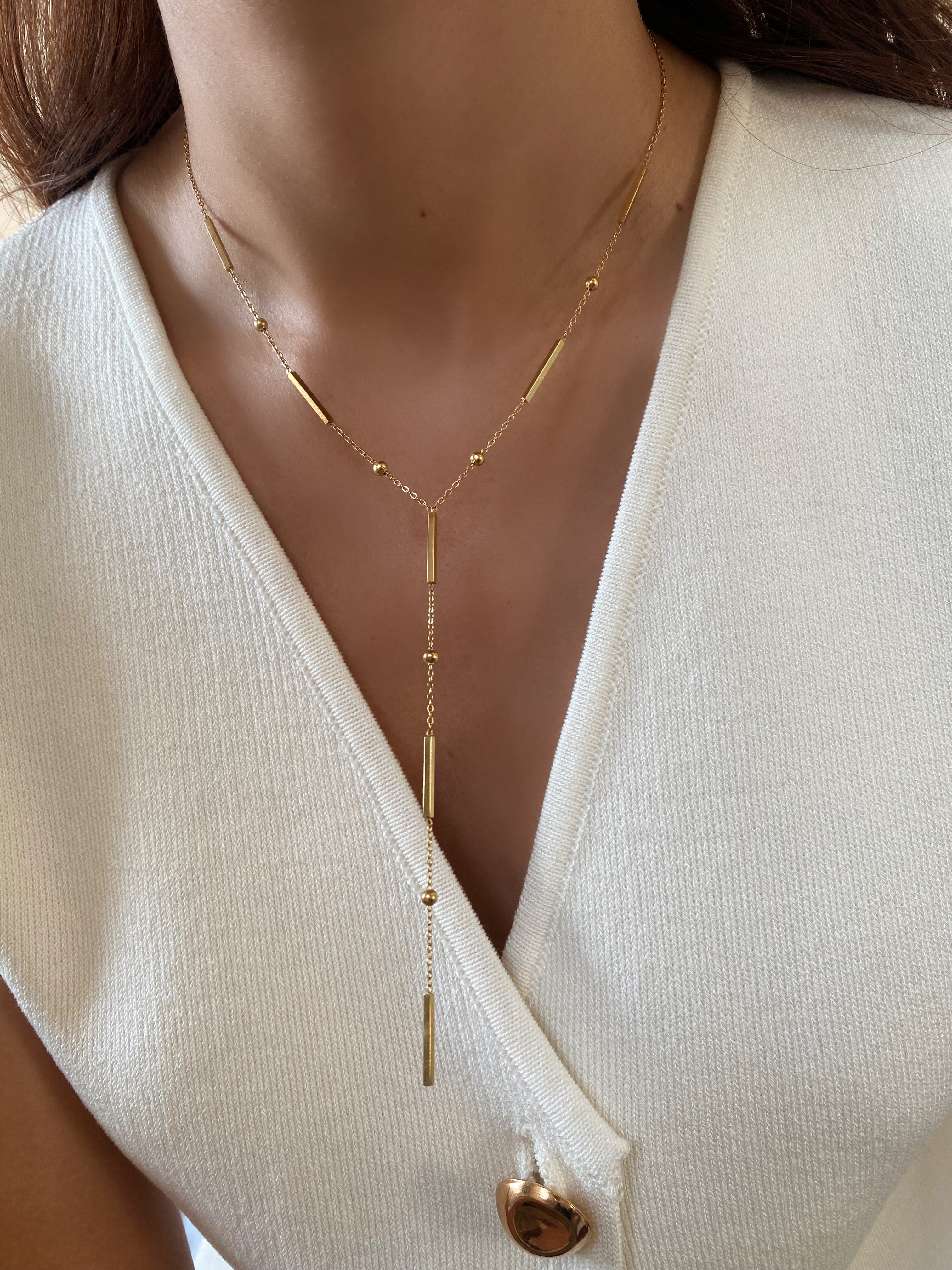 Gold Lariat Necklace