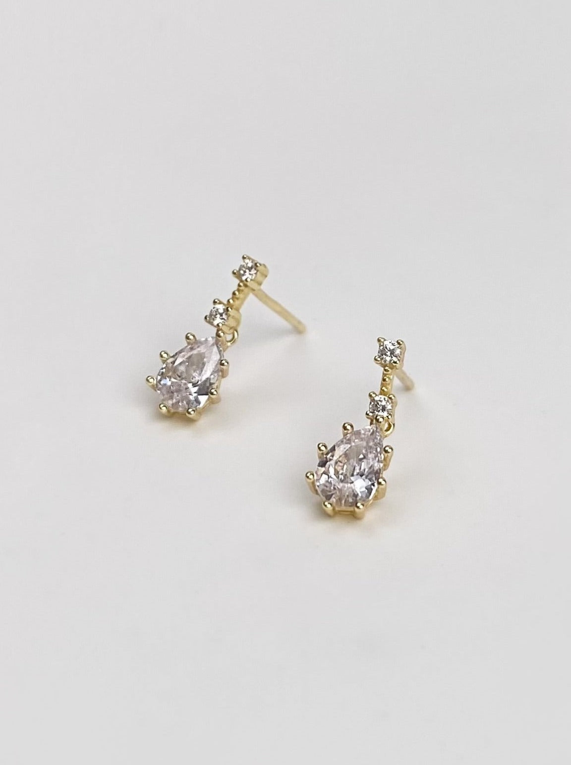 Diamond Teardrop Stud Earrings