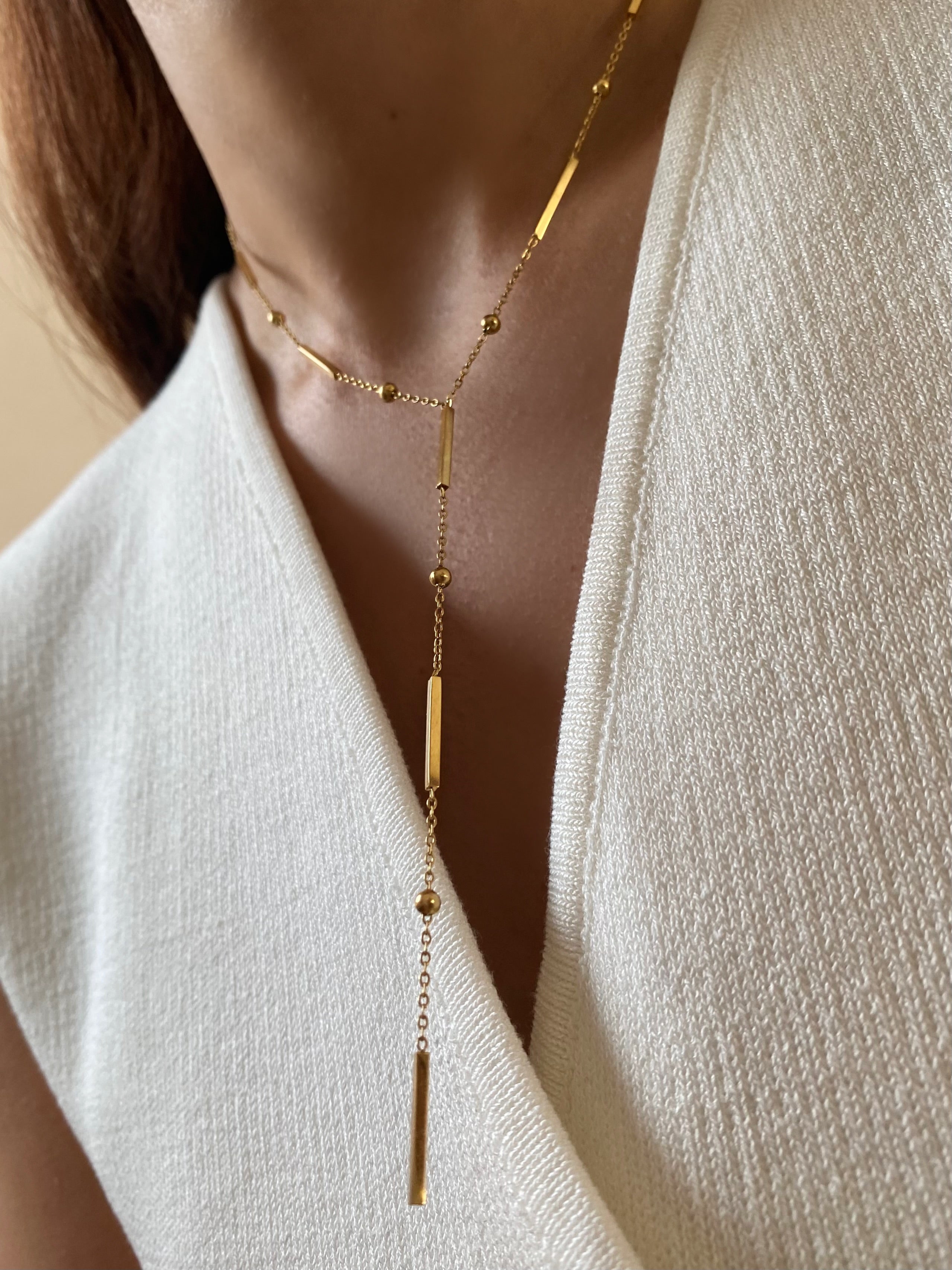 Gold Lariat Necklace