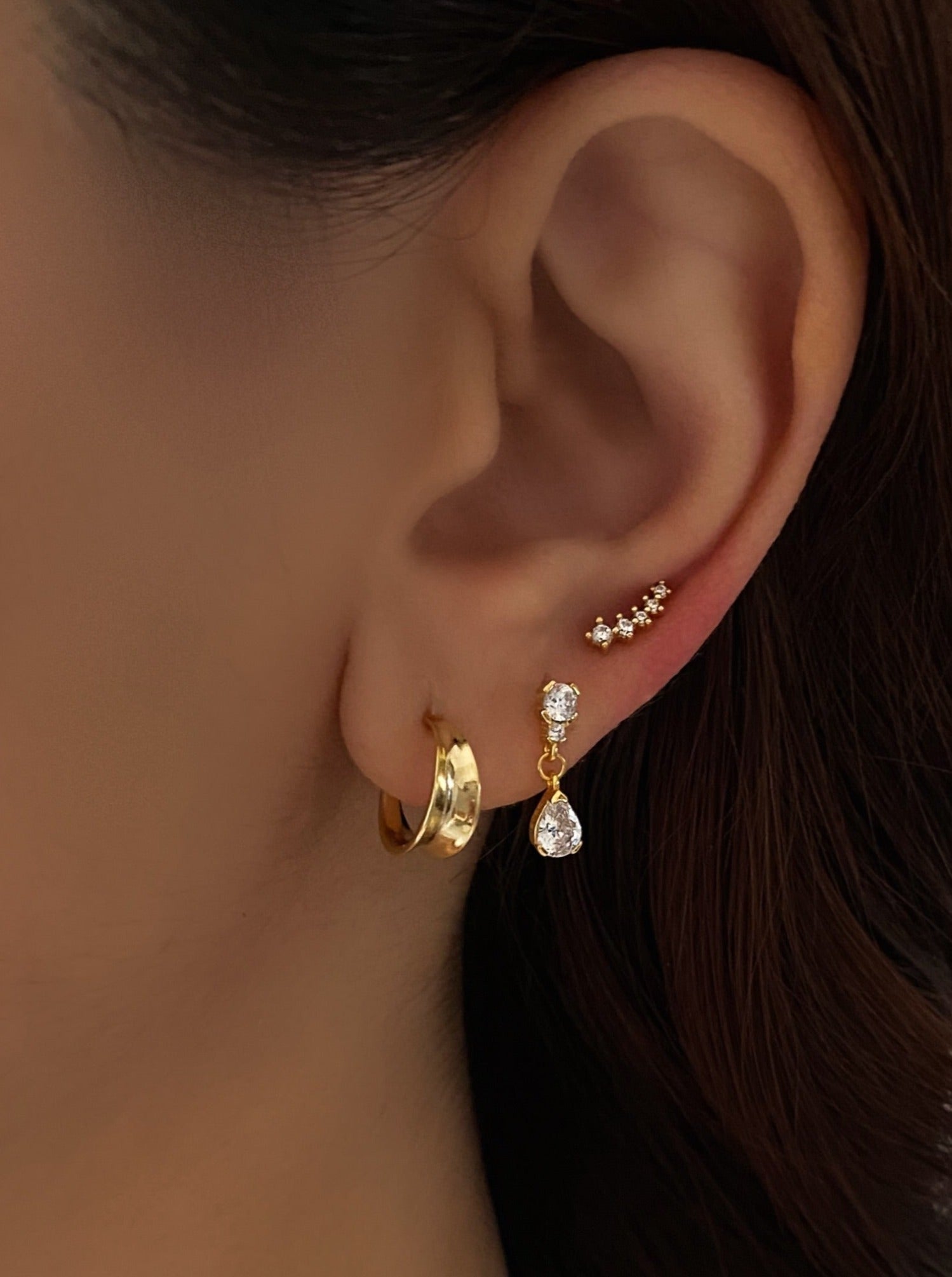 Tiny Teardrop Stud Earrings