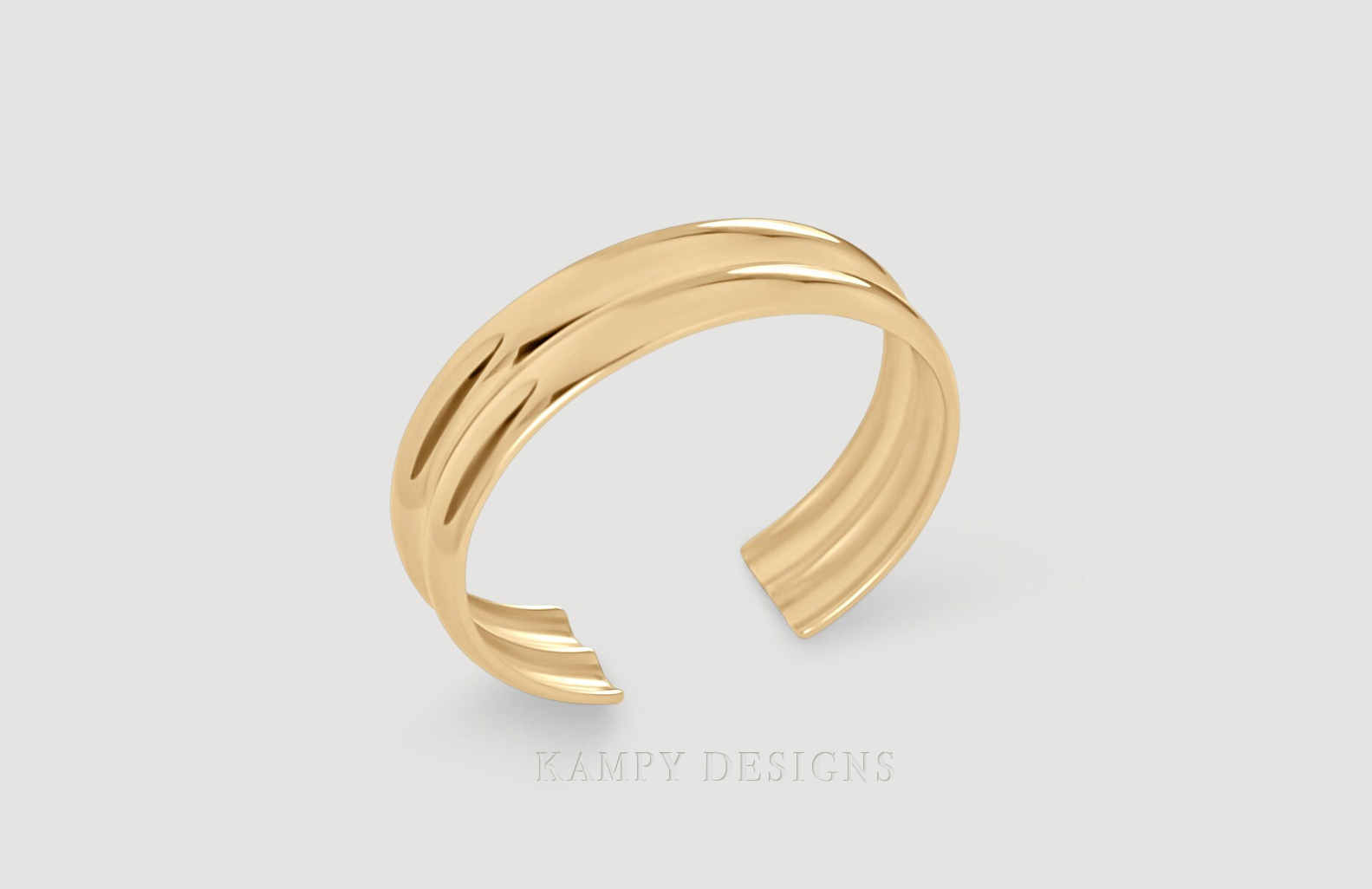 Thick Gold Cuff Bracelet