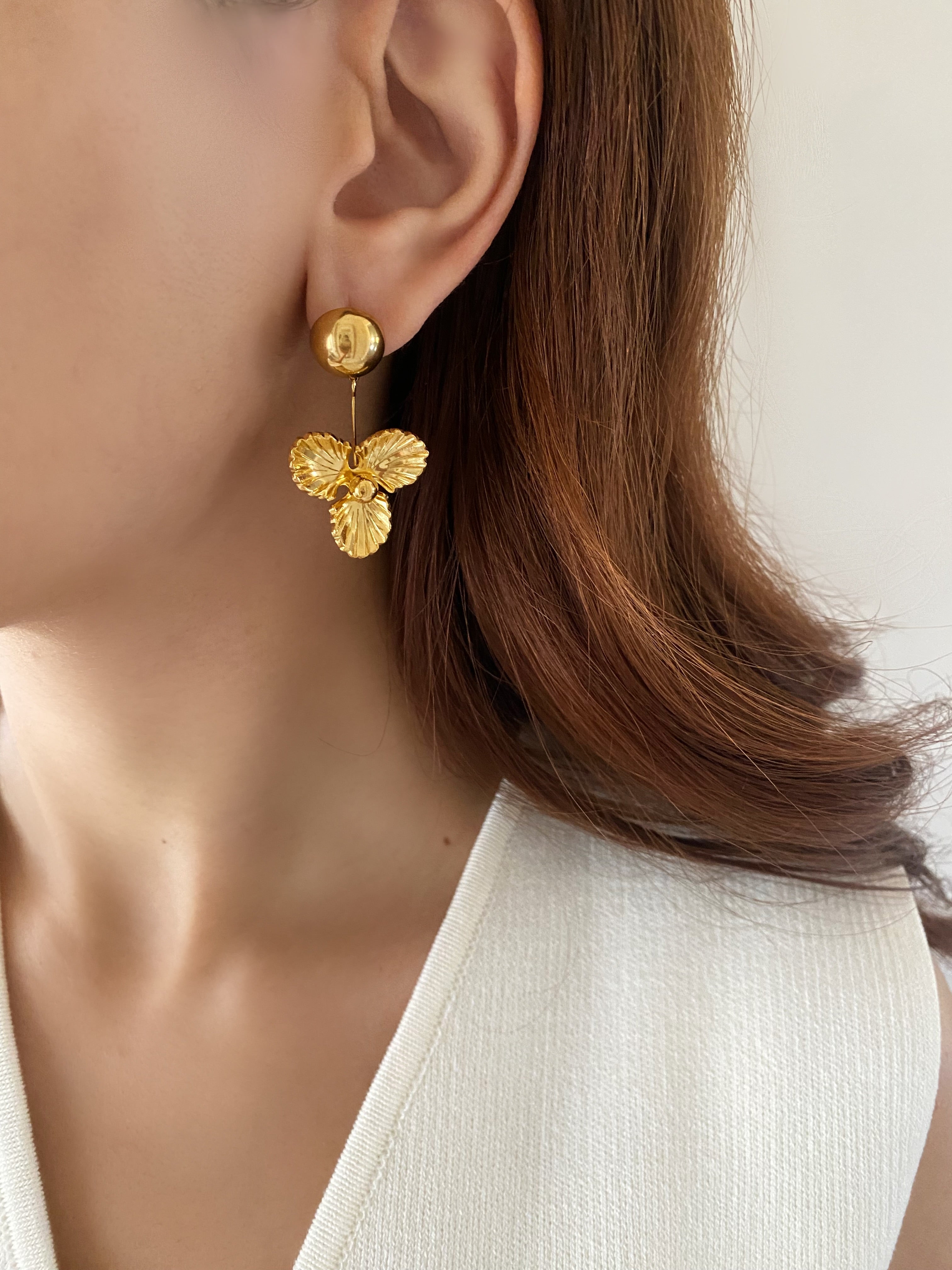 Gold Floral Earrings