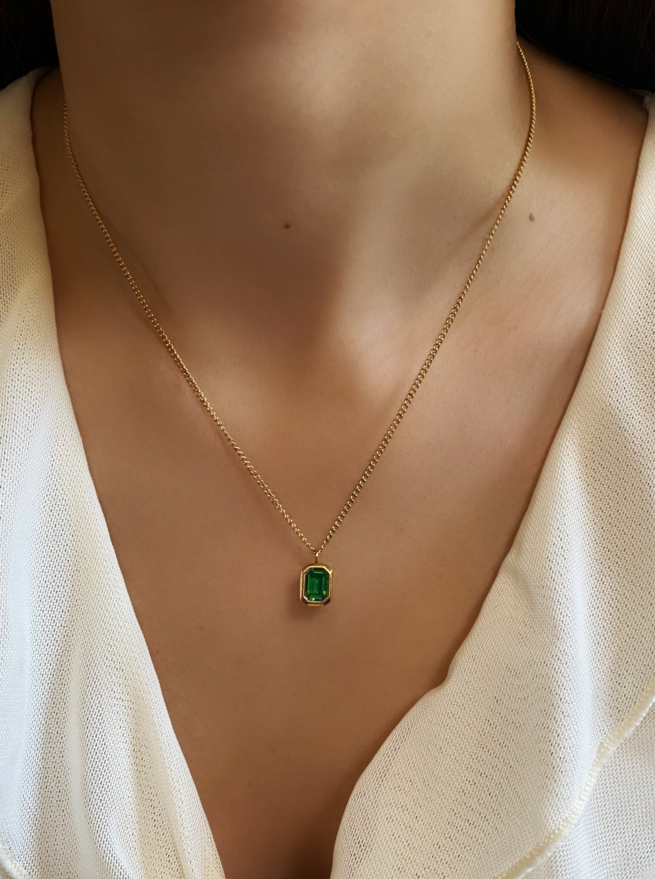 Emerald Pendant Necklace