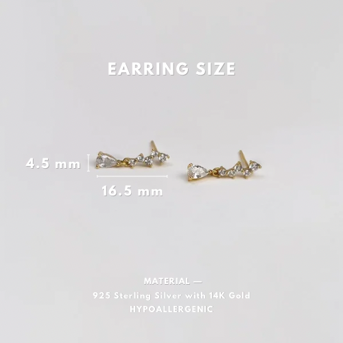 Tiny Cascading Teardrop Earrings