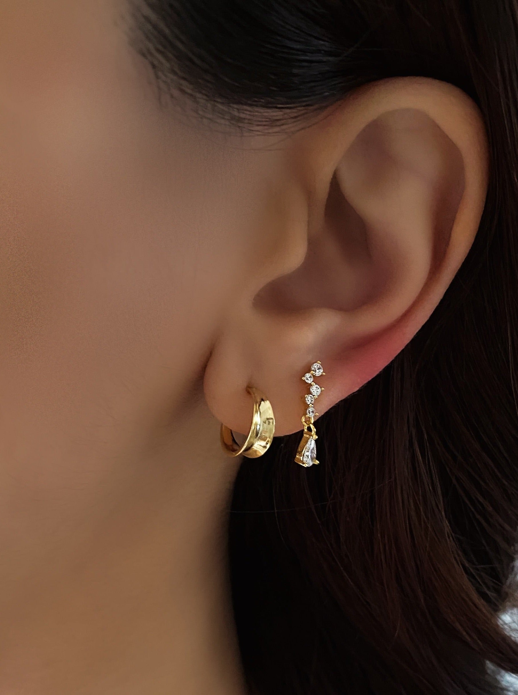 Tiny Cascading Teardrop Earrings