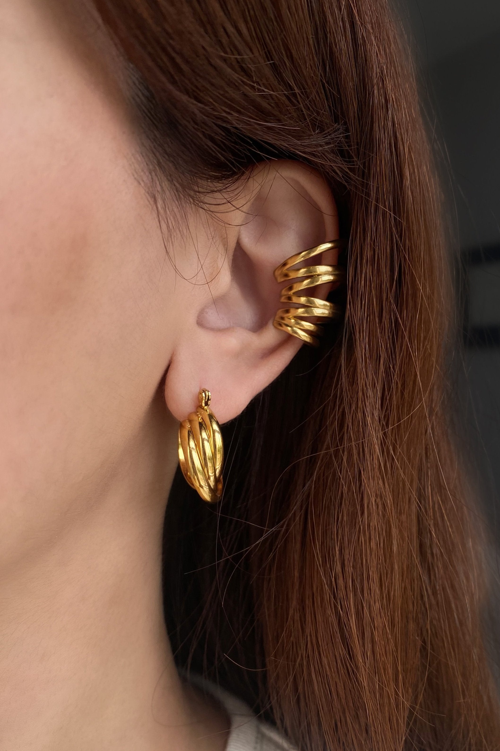 Gold Hoop Ear Cuffs