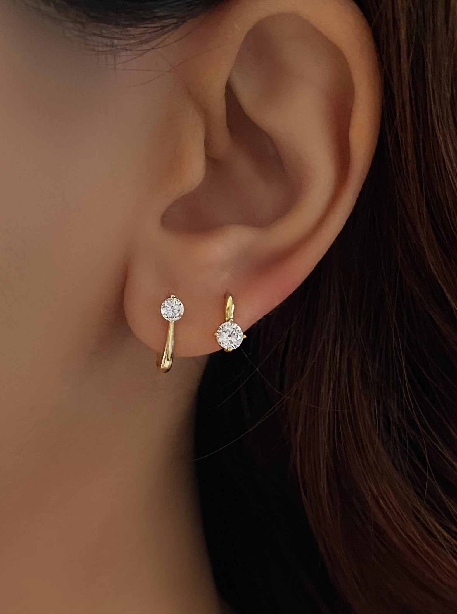 Tiny Diamond Stud Earrings