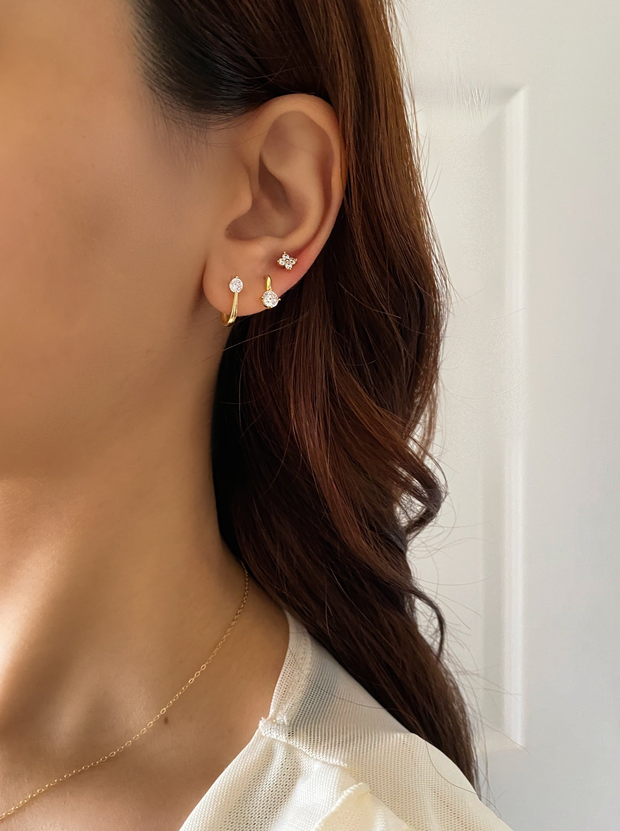 Tiny Diamond Stud Earrings