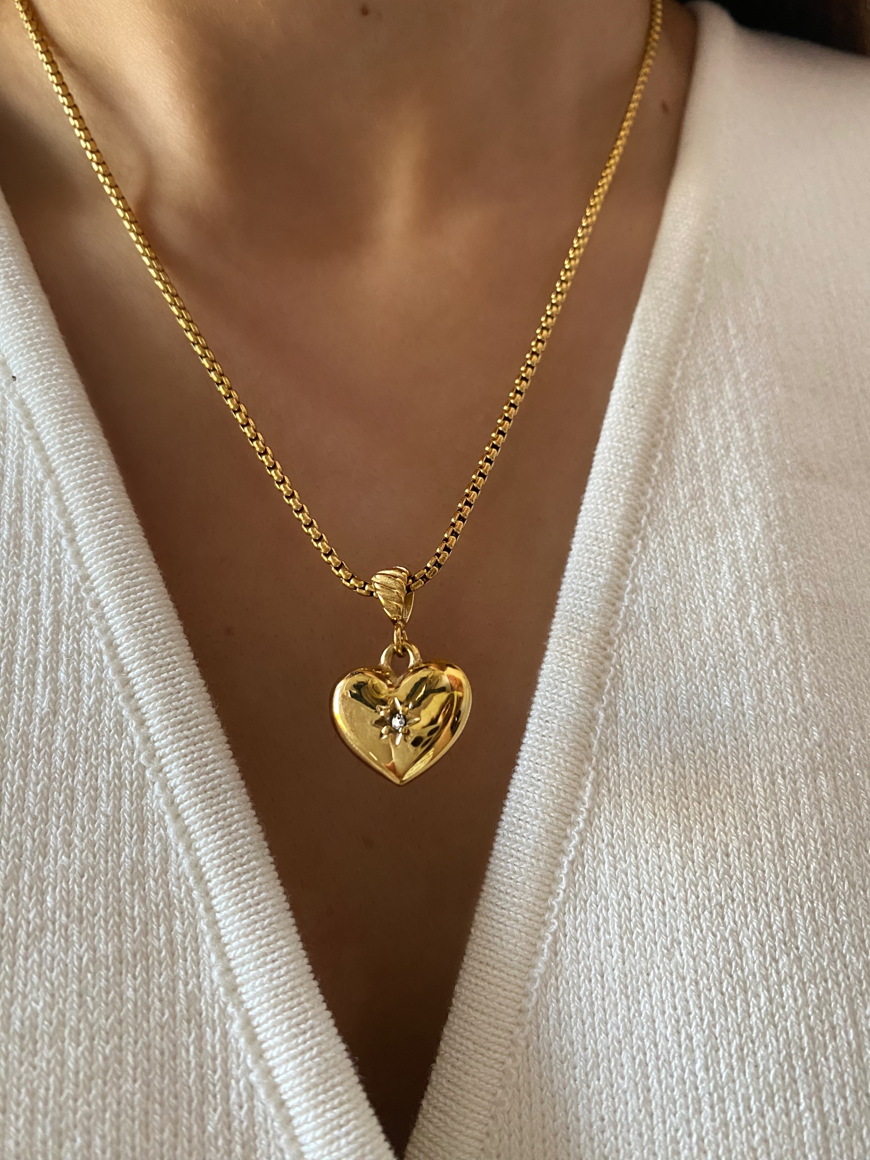 Gold Heart Pendant Necklace