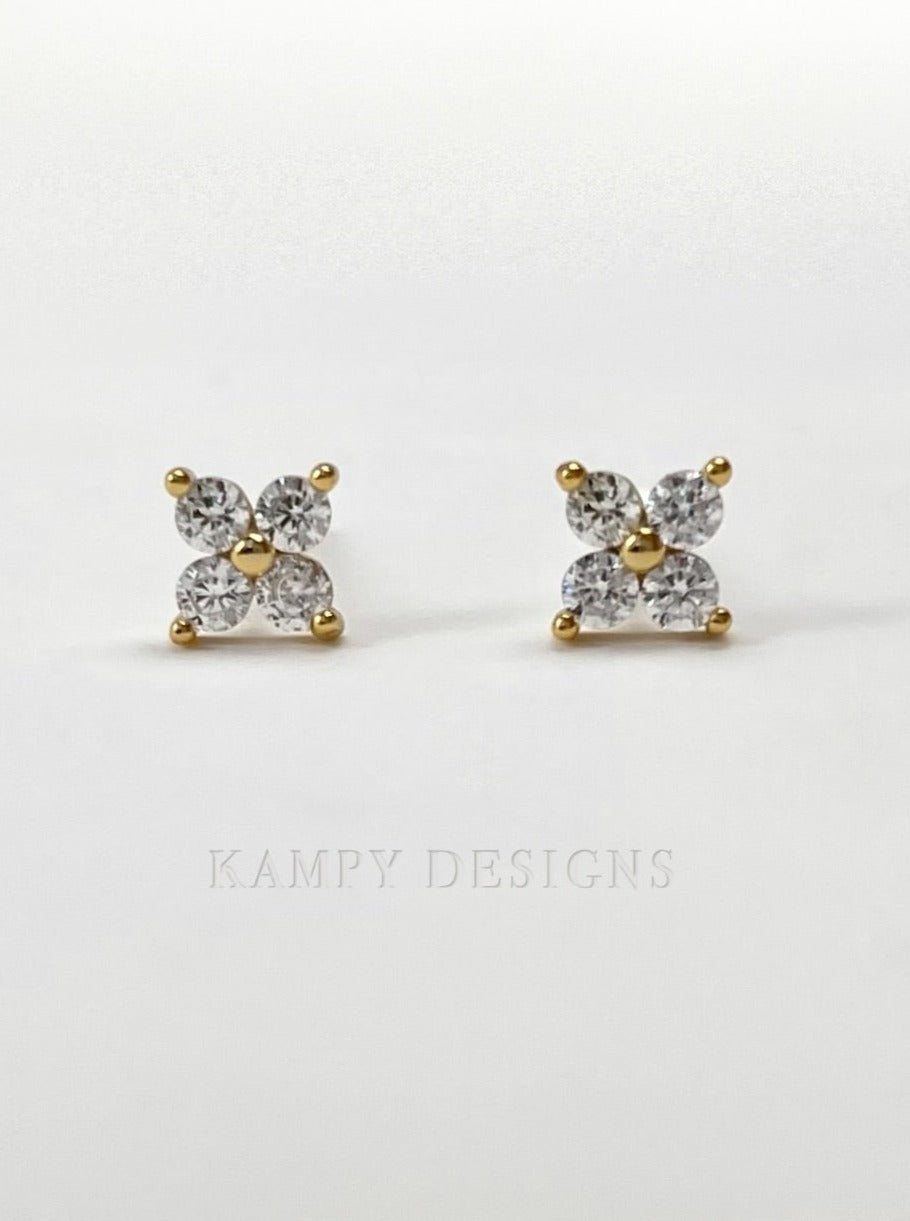 Tiny Clover Stud Earrings