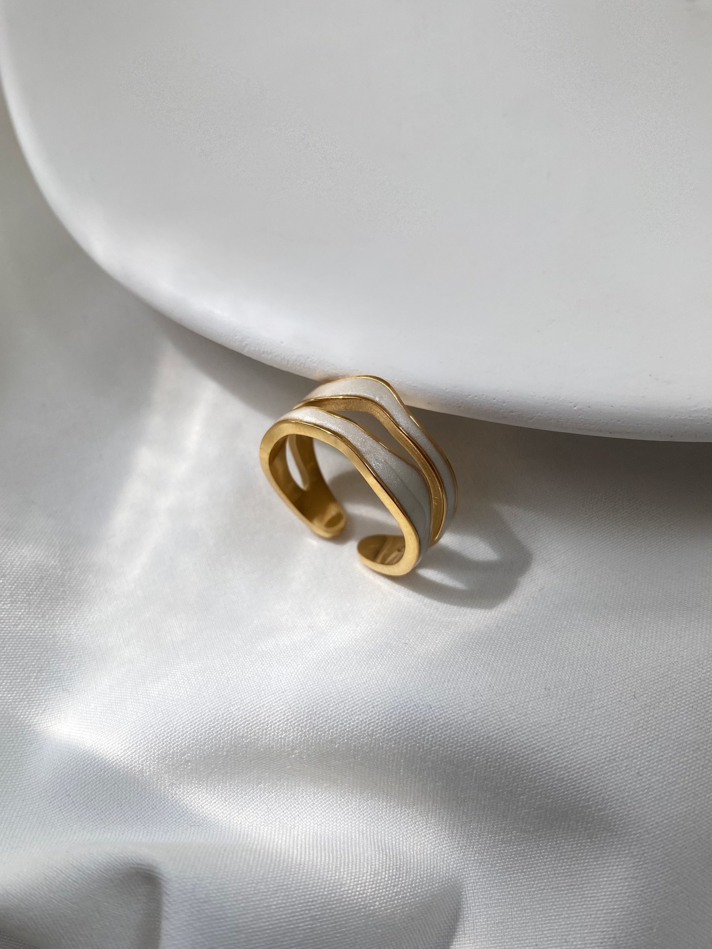 White Enamel Ring