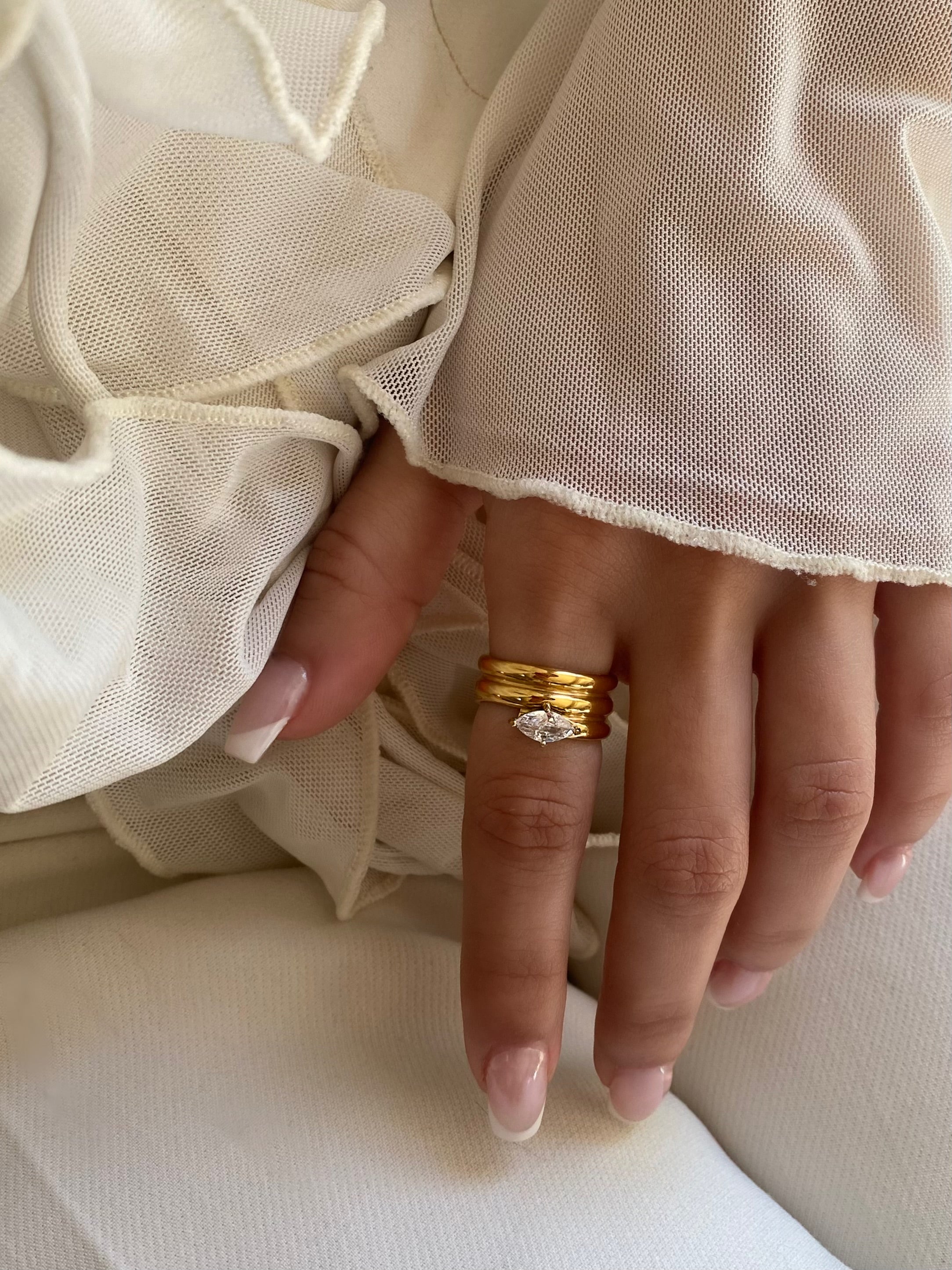 Marquise Gold Wrap Ring