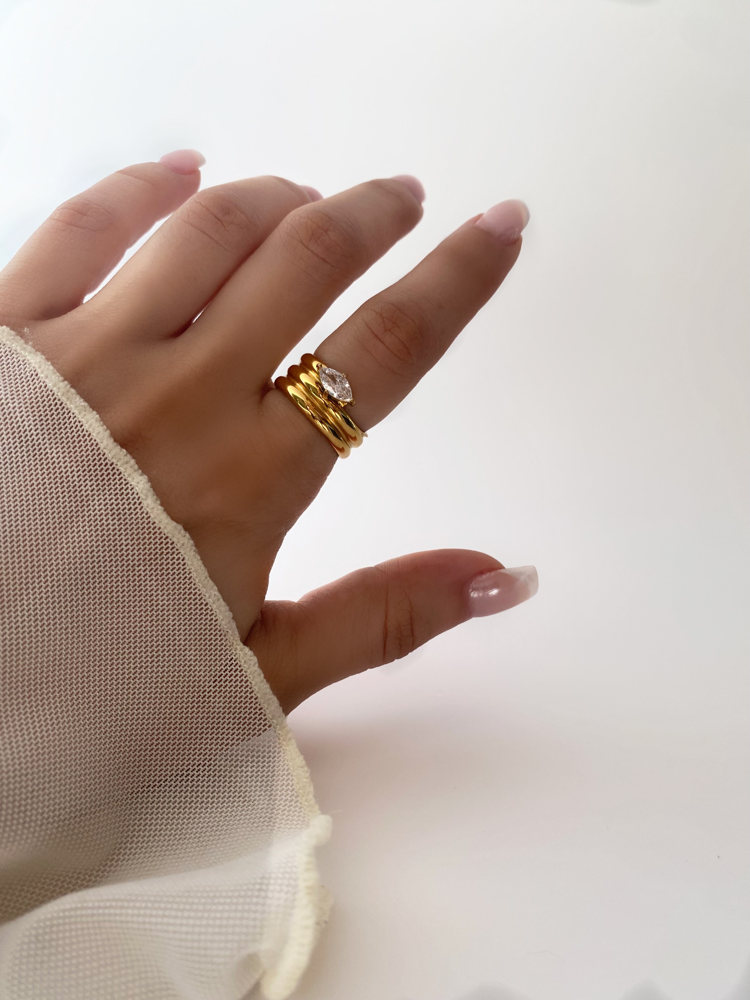 Marquise Gold Wrap Ring