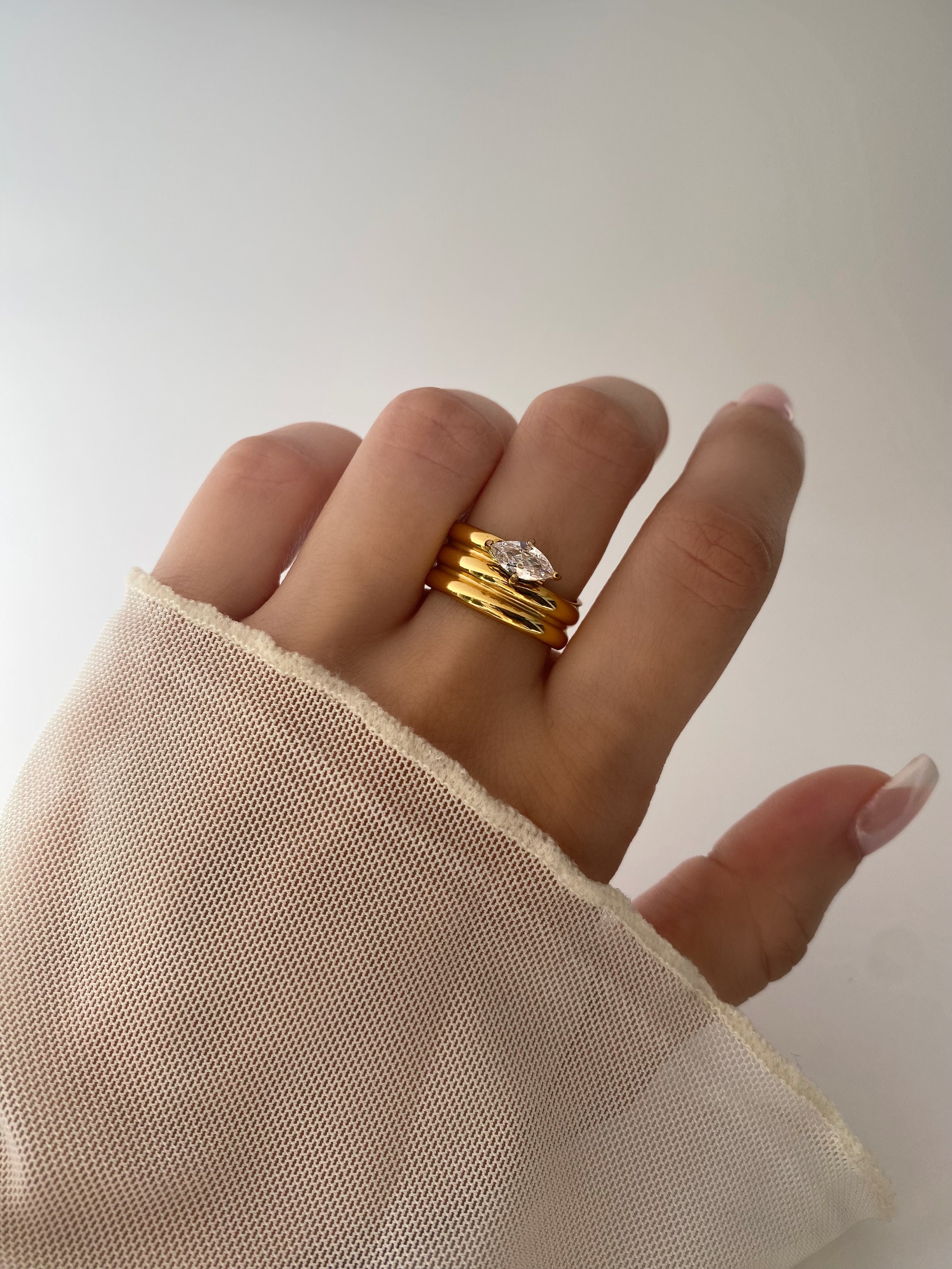 Marquise Gold Wrap Ring