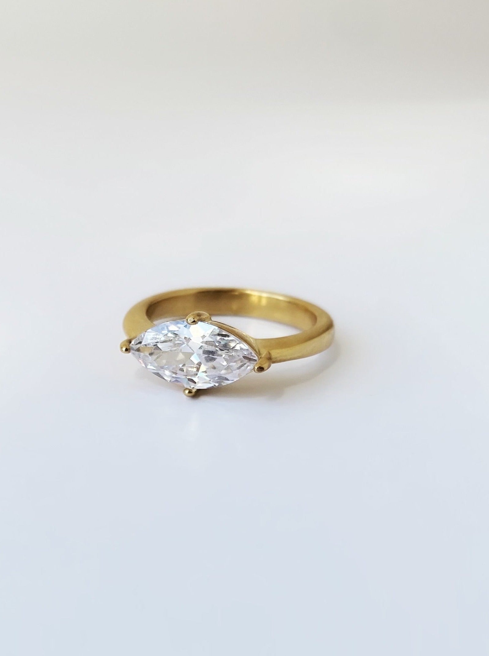 East-West Marquise Engagement Ring