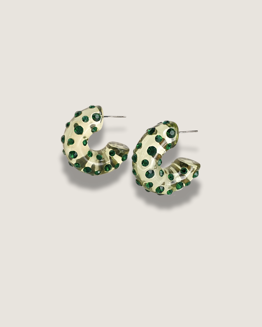 Acrylic Gemstone Hoop Earrings