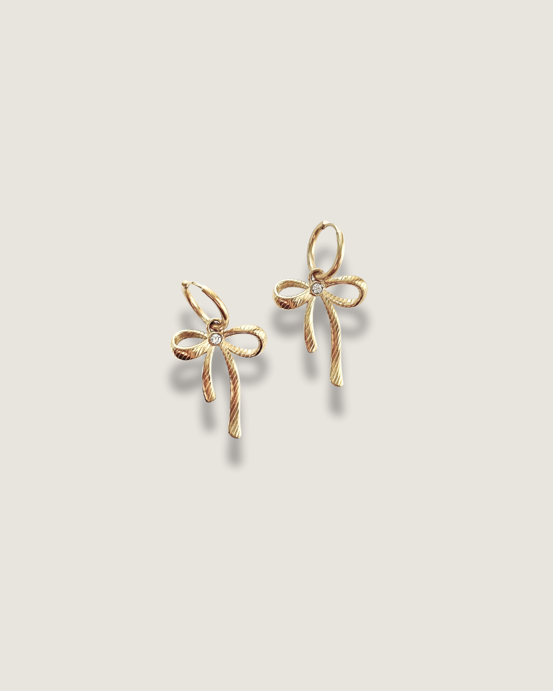 Bow Dangle Huggie Earrings