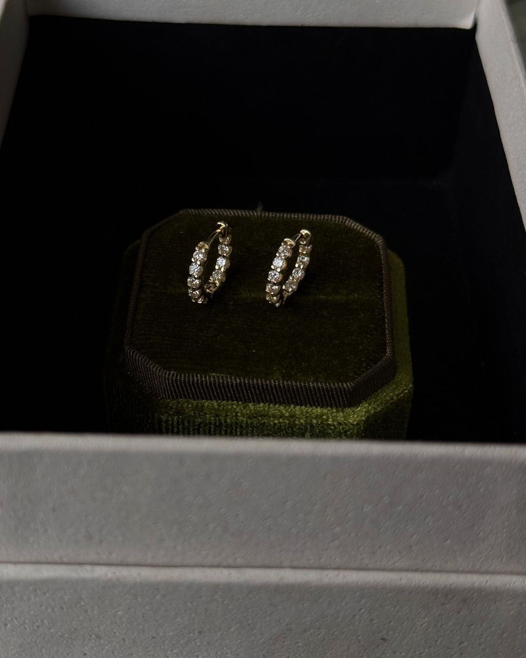 mini moissanite hoop earrings