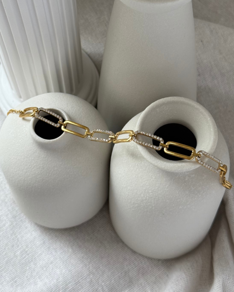Gold Diamond Link Bracelet