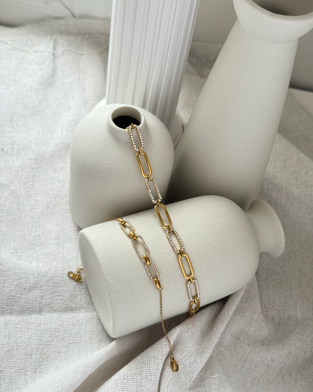 Gold Diamond Link Bracelet