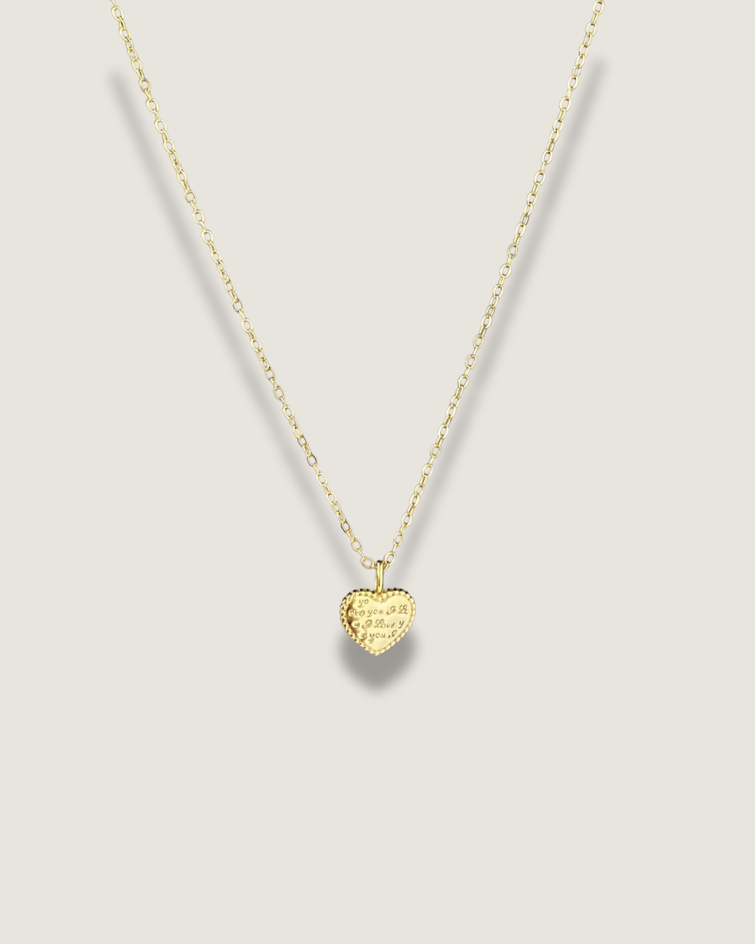 Engraved Heart Pendant Necklace