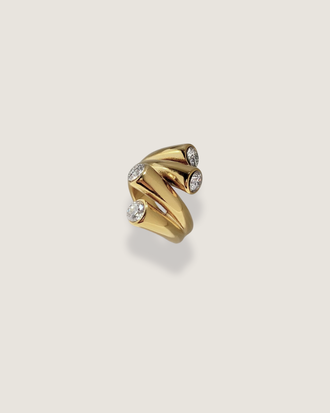 Sculptural Spiral Statement Ring
