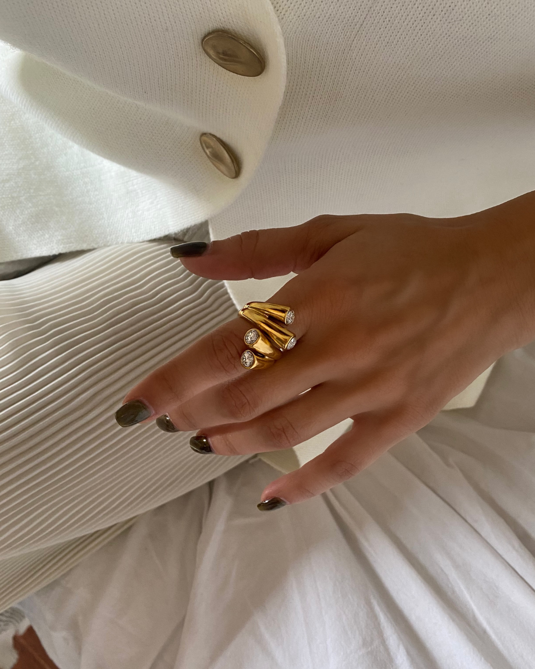 Sculptural Spiral Statement Ring