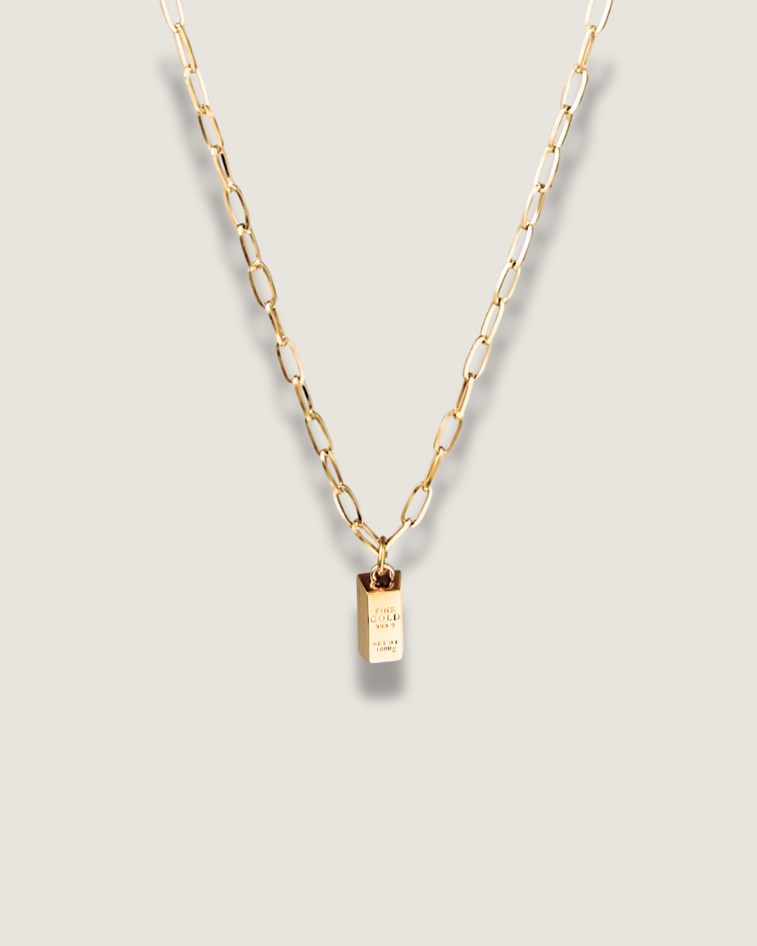 Gold Bar Pendant Necklace