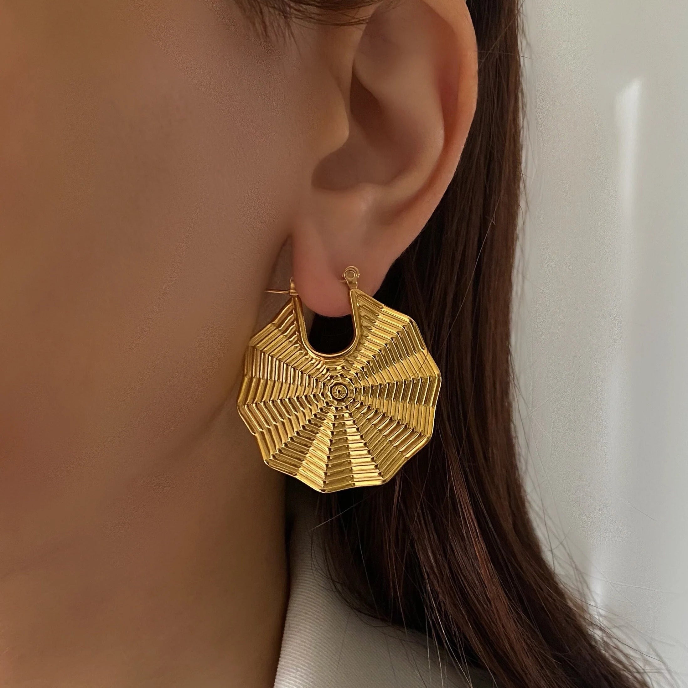 Gold Disc Earrings