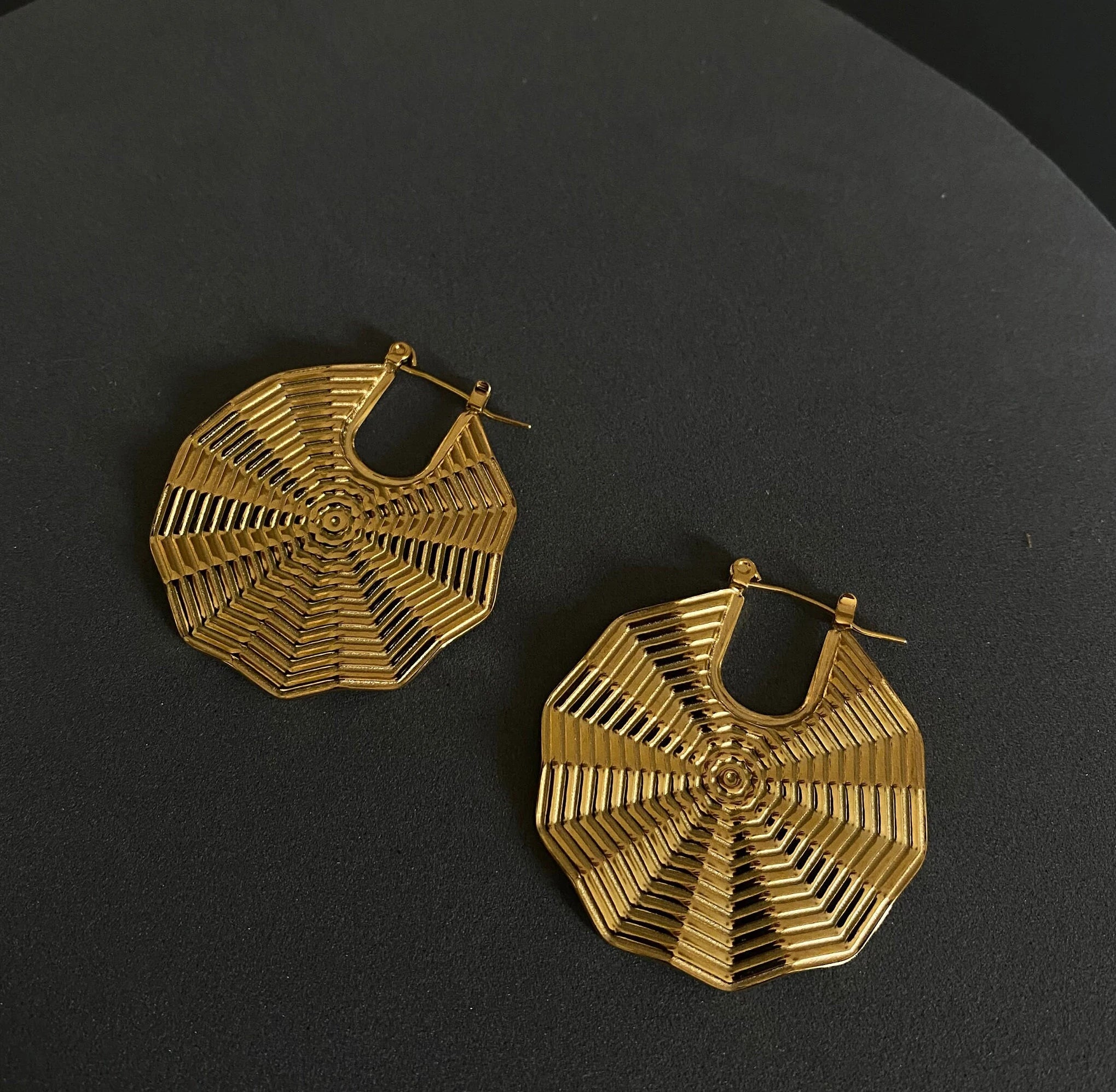 Gold Disc Earrings