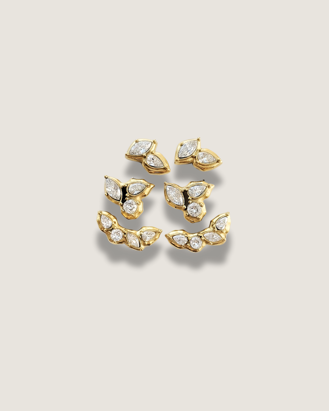 Leaf Cluster Stud Earrings