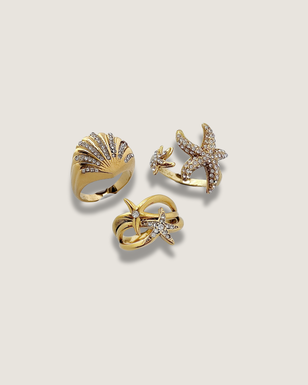 Ocean-Inspired Ring Set
