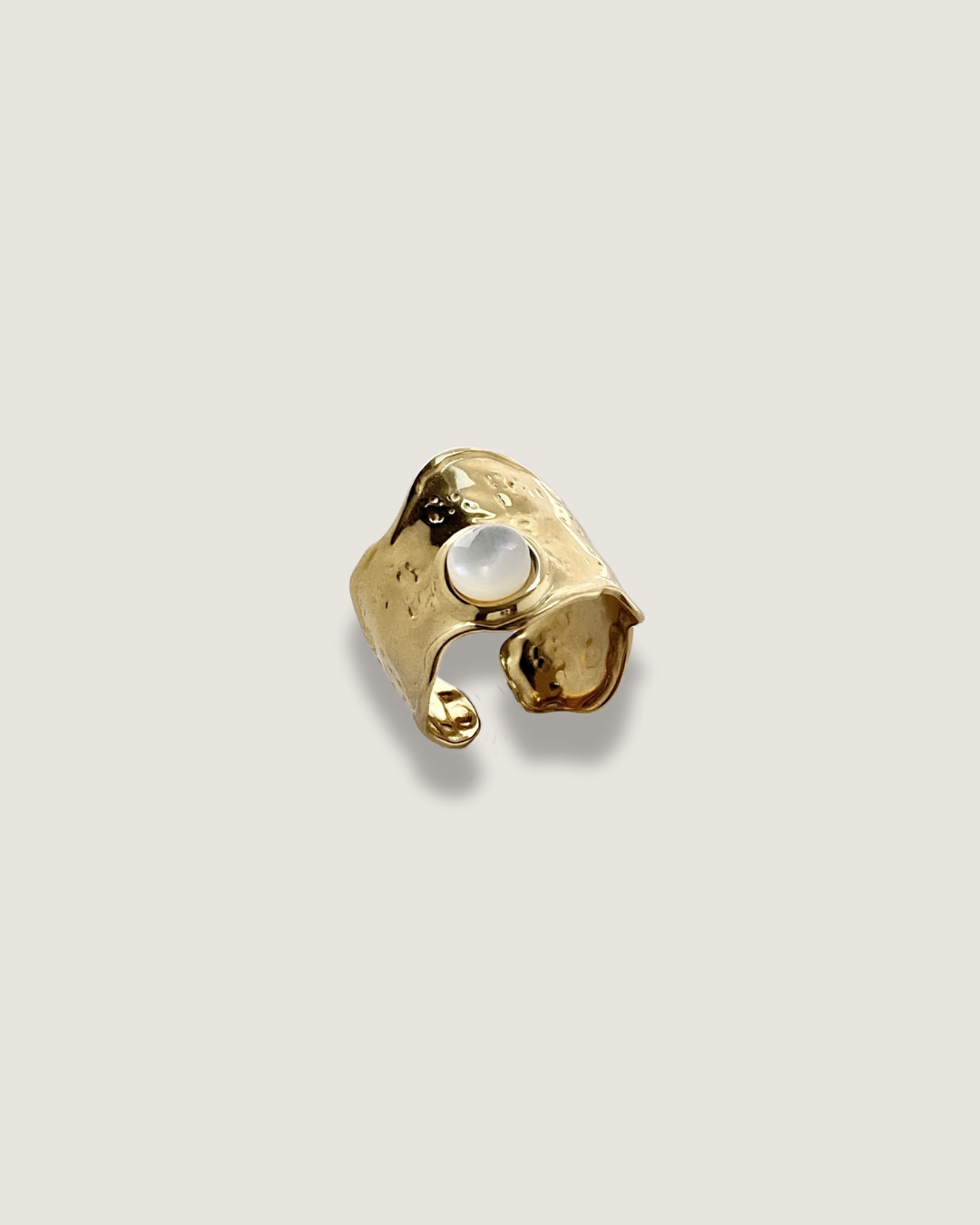 Opal Hammered Ring
