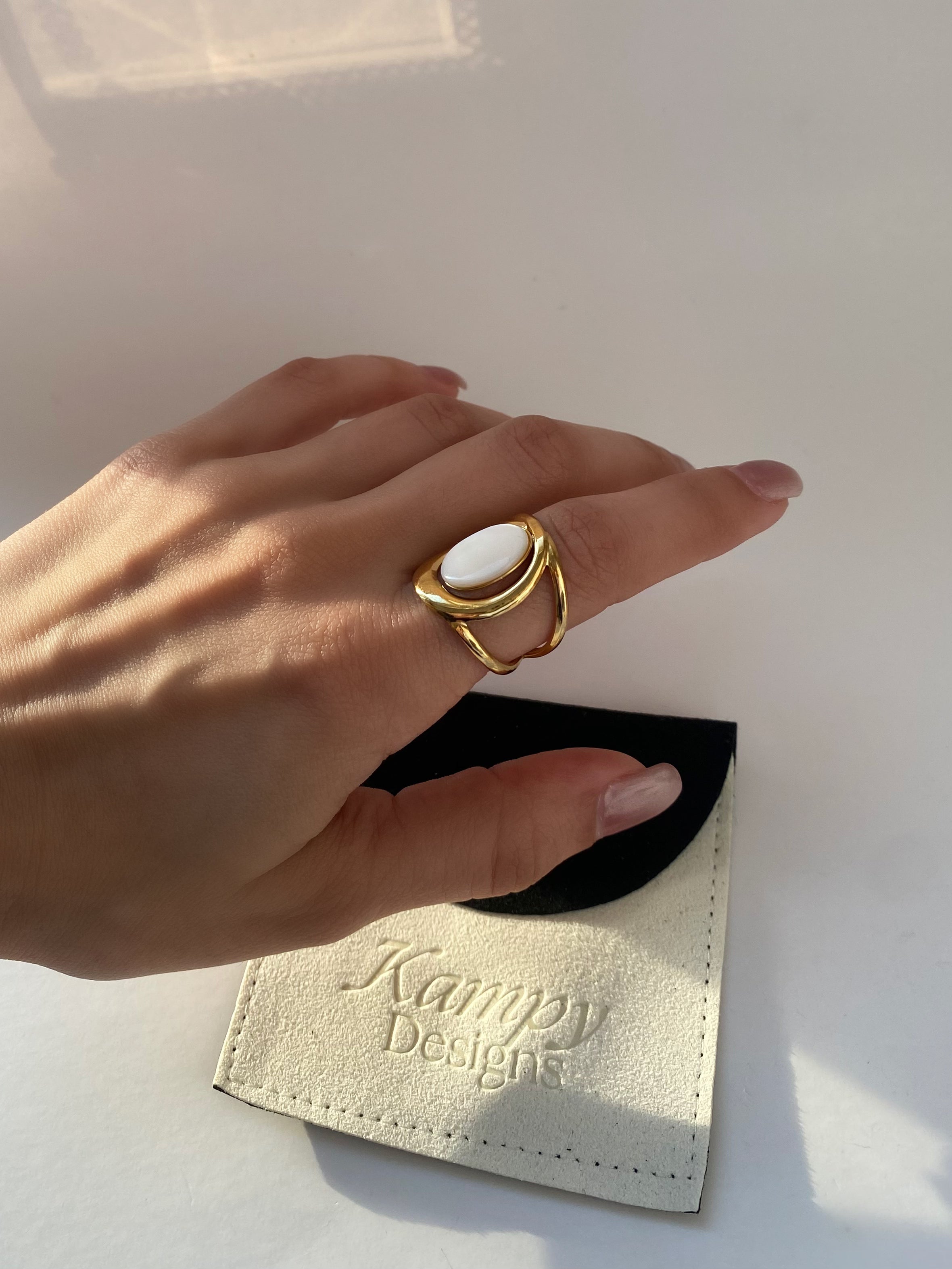 Opal Split Shank Ring