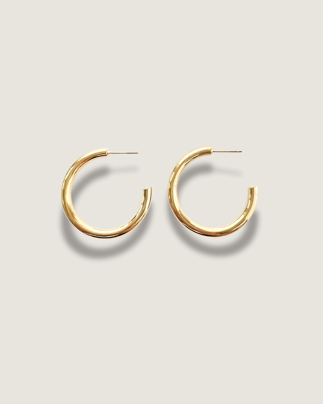 Open Gold Stud Hoops