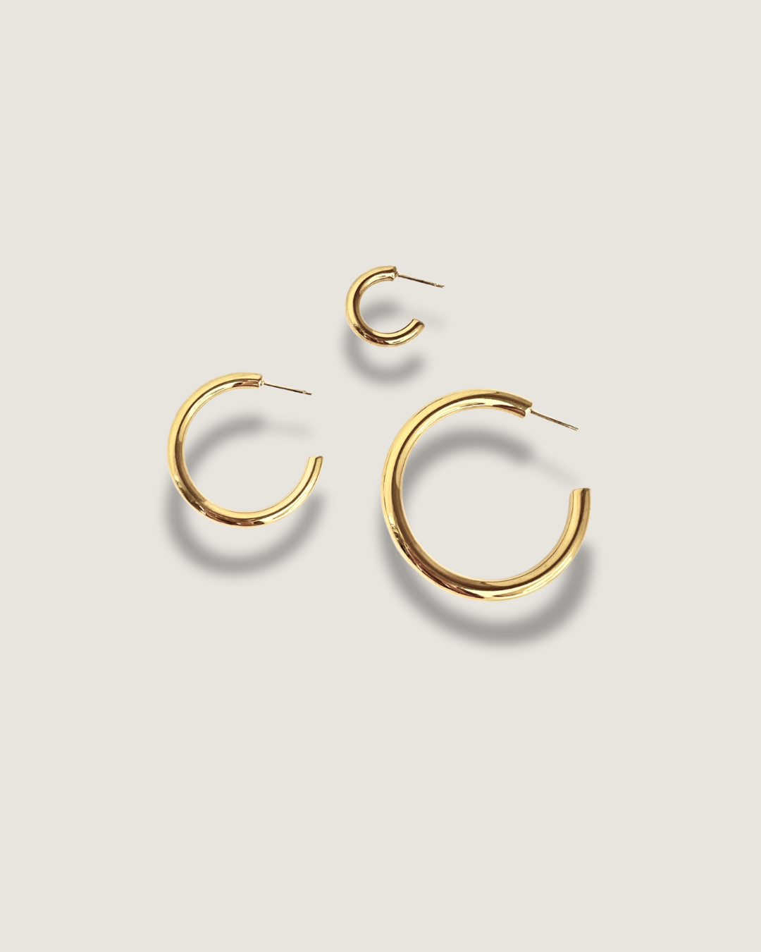 Open Gold Stud Hoops