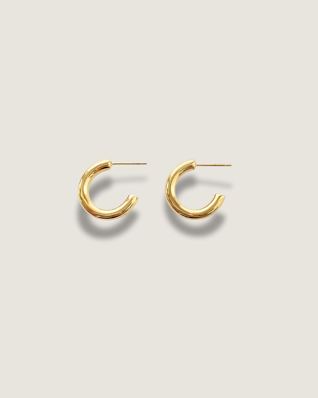 Open Gold Stud Hoops
