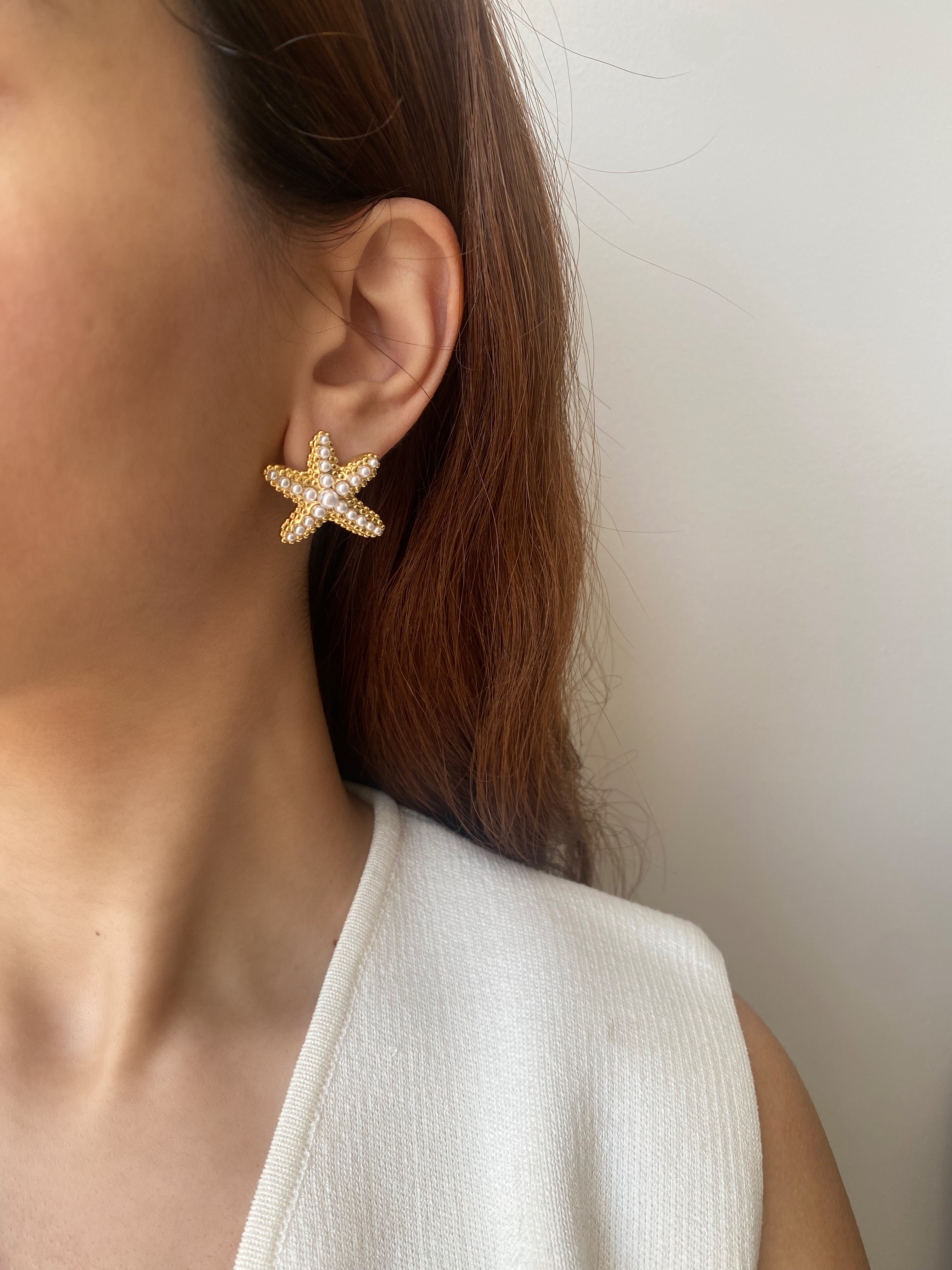 Pearl Starfish Earrings