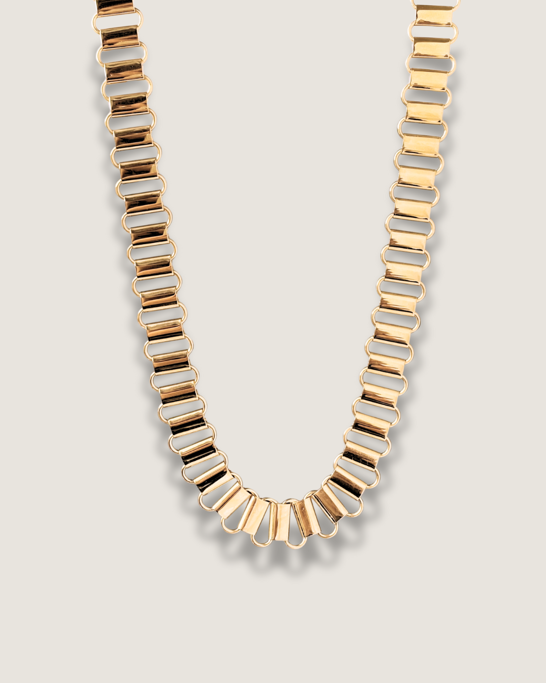 Retro Oval Link Chain Necklace