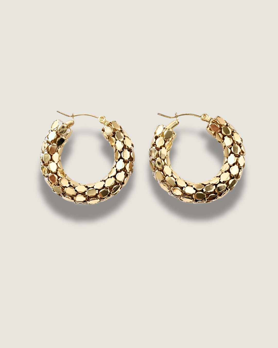 Serpent-Scale Textured Hoops