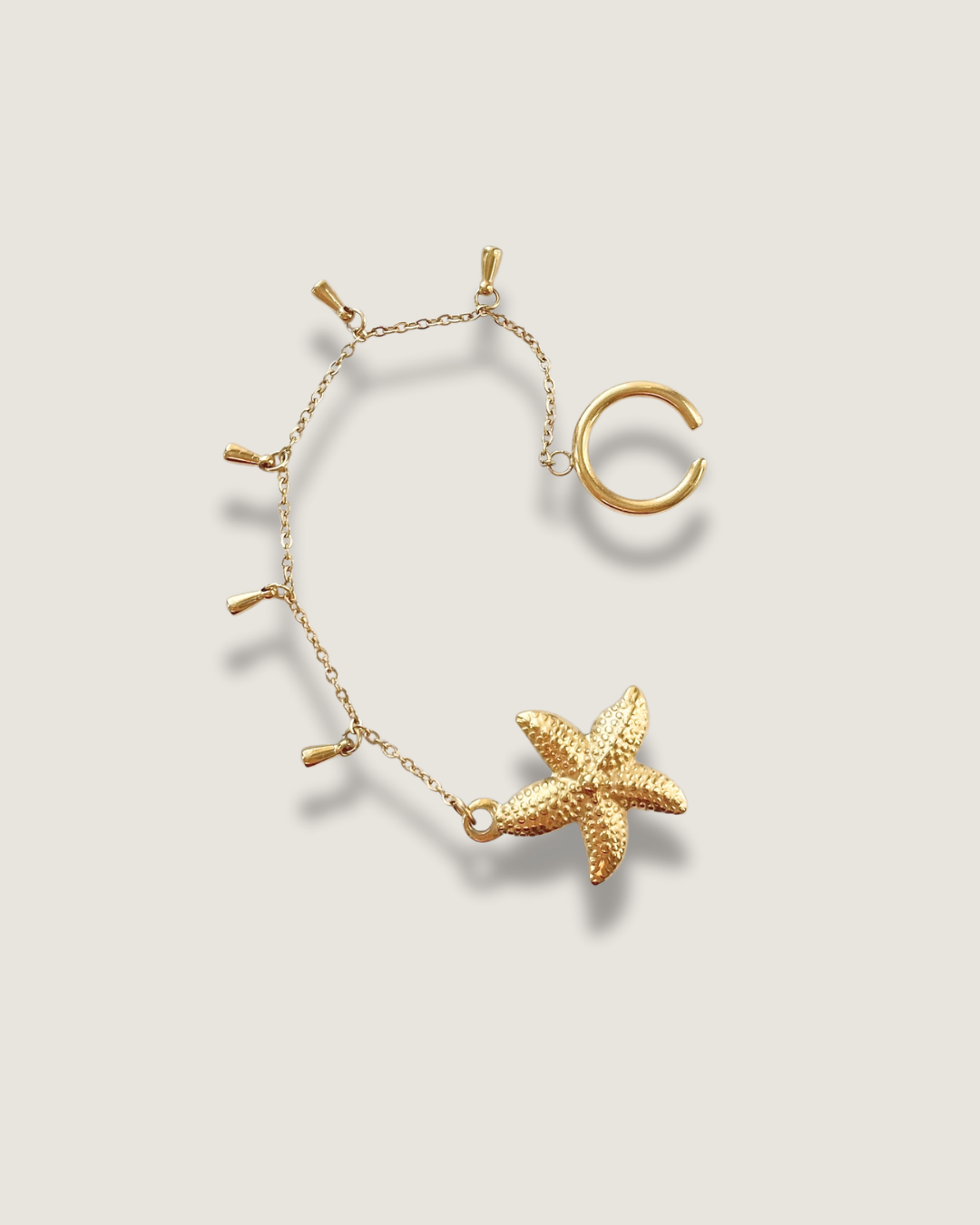 Starfish Chain Cuff Earrings