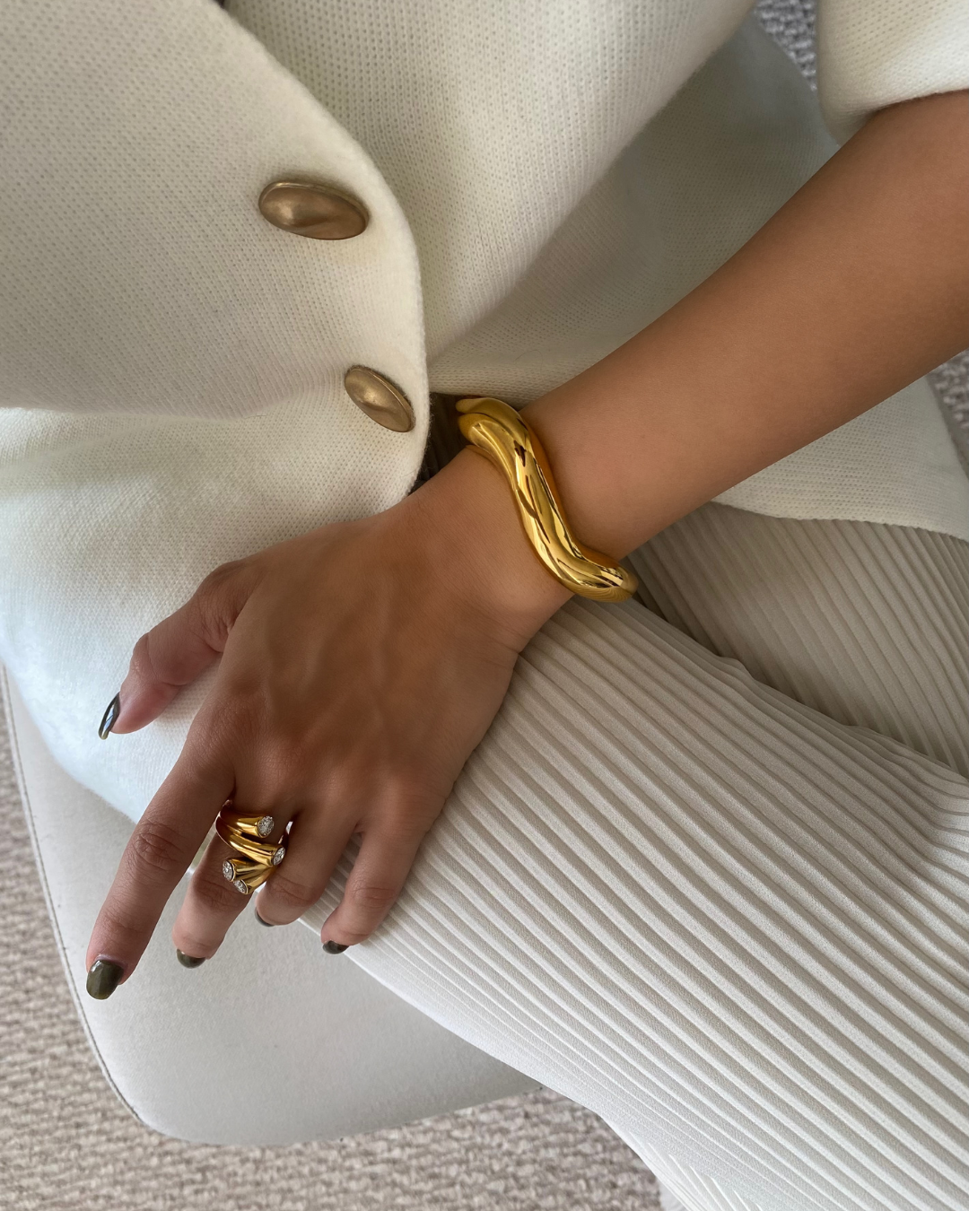 Sculpted Wave Cuff Bracelet