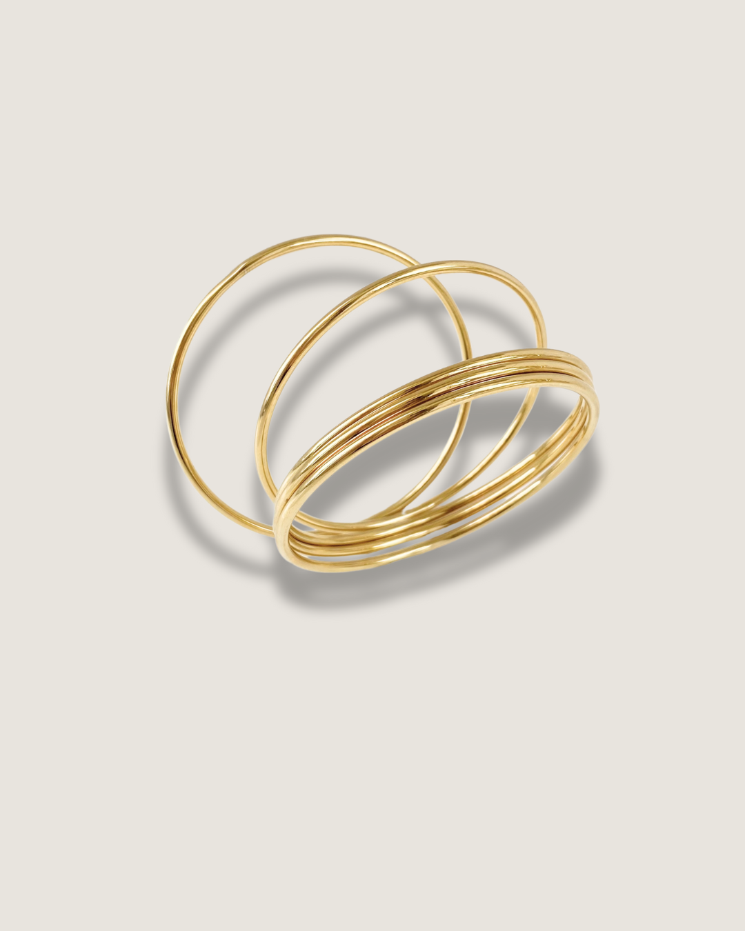 Thin Gold Bangle Set (5-Pack)