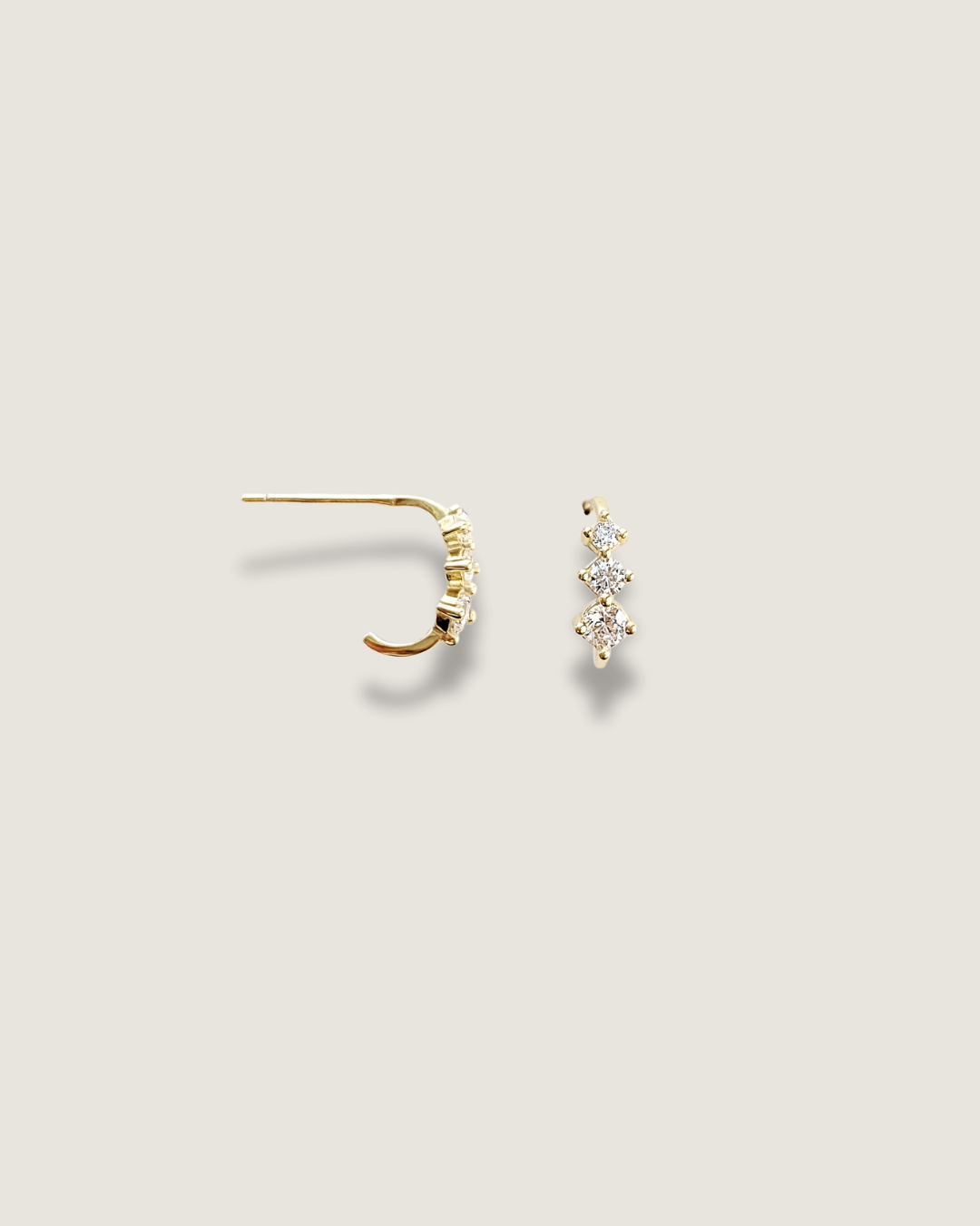 Tiny Diamond Hoop Earrings