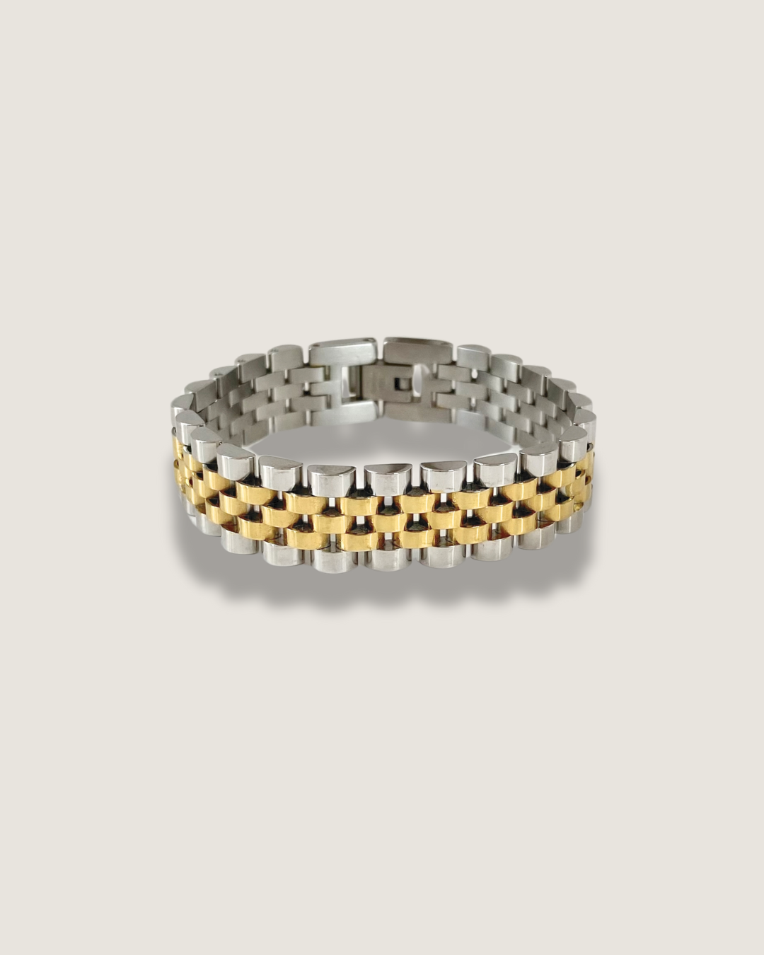 Two-Toned Thick Watch Bracelet