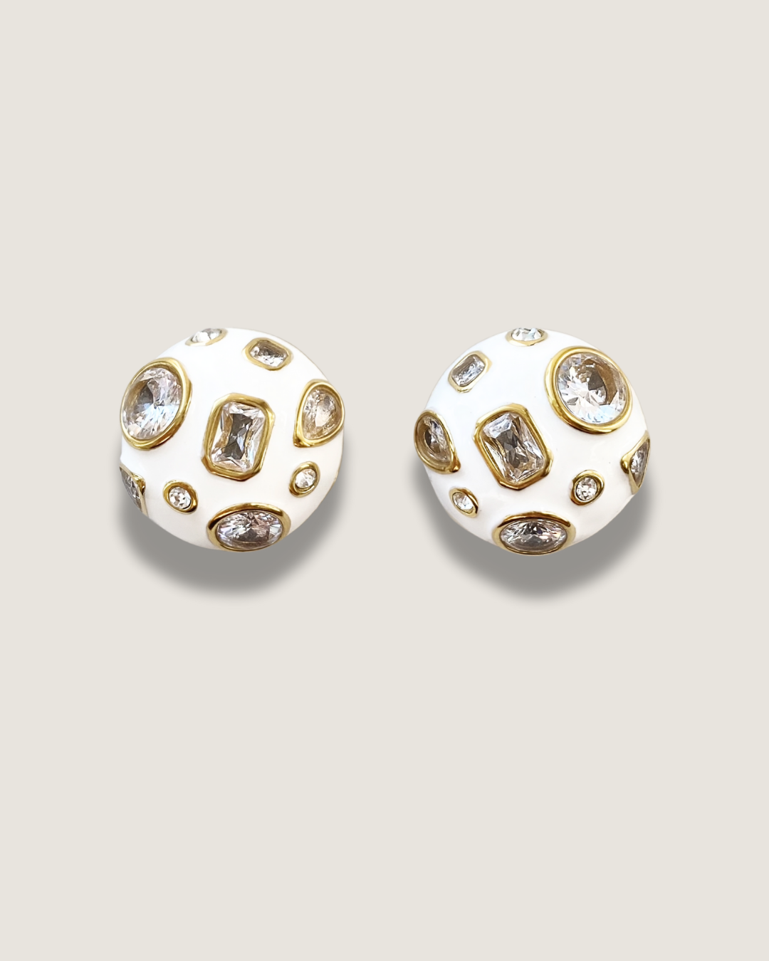 Vintage White Enamel Earrings