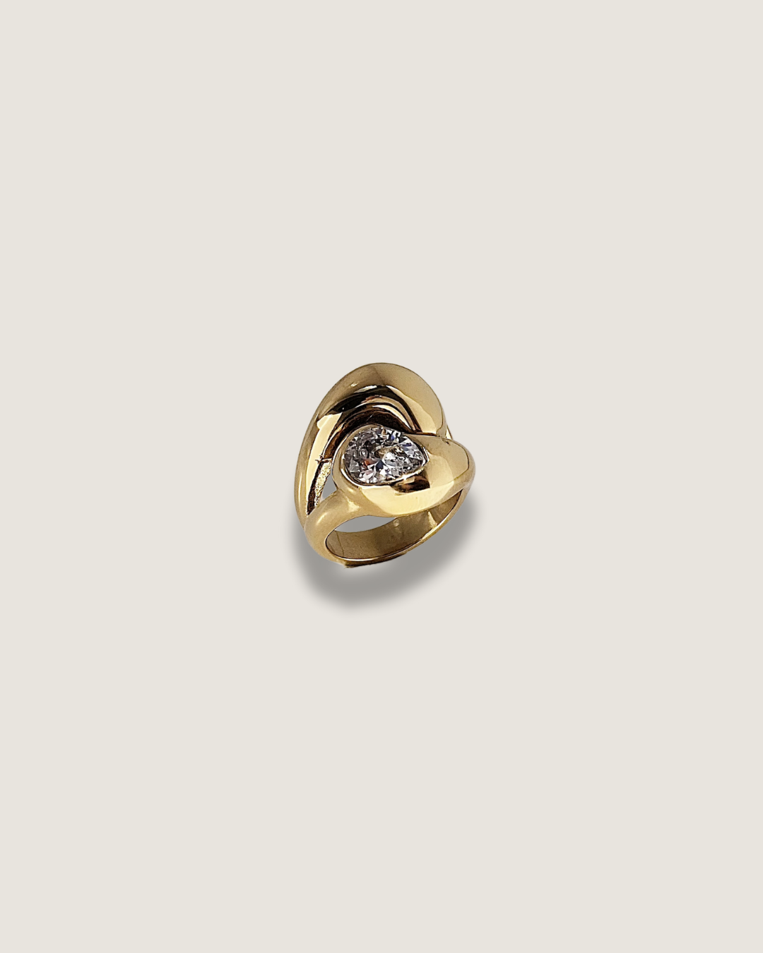 Pear Diamond Yin Yang Ring